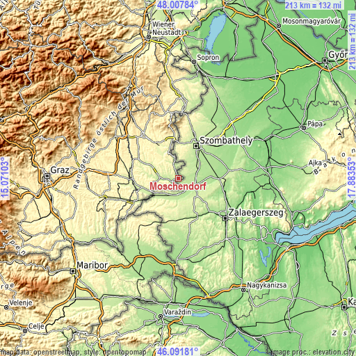 Topographic map of Moschendorf