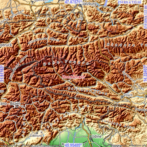 Topographic map of Mörtschach