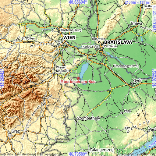 Topographic map of Mörbisch am See