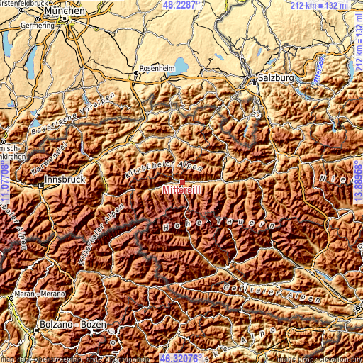 Topographic map of Mittersill