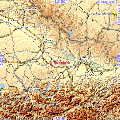 Topographic map of Michaelnbach