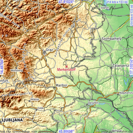 Topographic map of Merkendorf