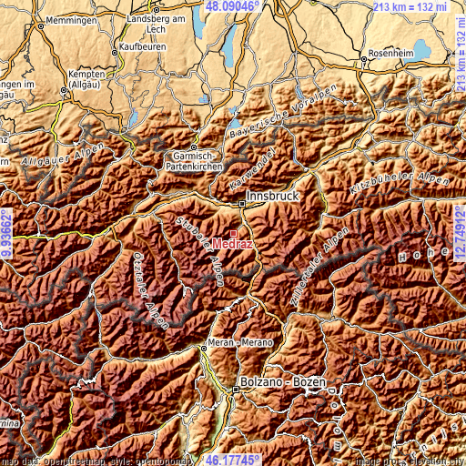 Topographic map of Medraz