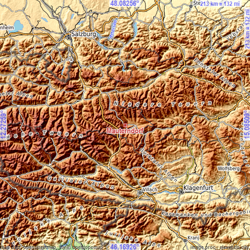 Topographic map of Mauterndorf