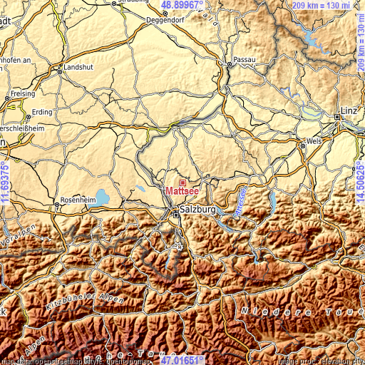 Topographic map of Mattsee