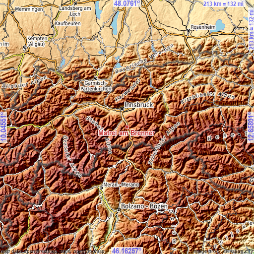 Topographic map of Matrei am Brenner