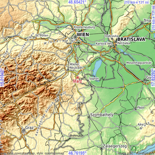 Topographic map of Marz