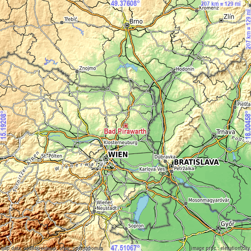 Topographic map of Bad Pirawarth