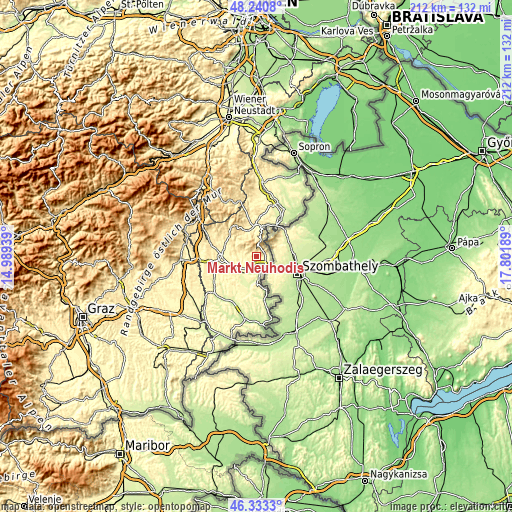 Topographic map of Markt Neuhodis