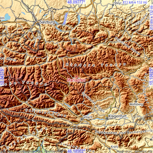 Topographic map of Mariapfarr