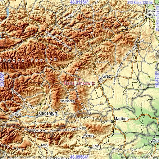 Topographic map of Maria Lankowitz