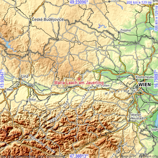 Topographic map of Maria Laach am Jauerling