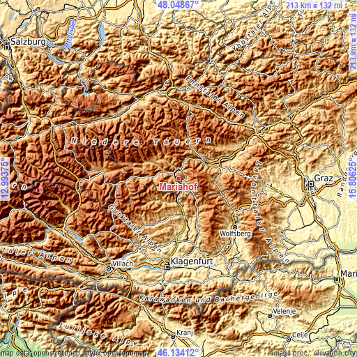 Topographic map of Mariahof