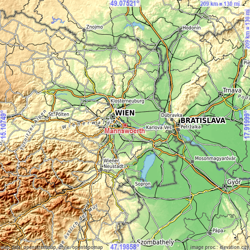 Topographic map of Mannswörth