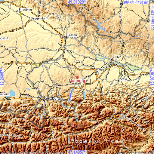 Topographic map of Manning