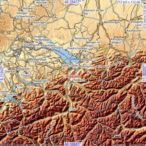 Topographic map of Mäder