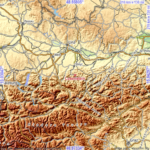 Topographic map of Losenstein