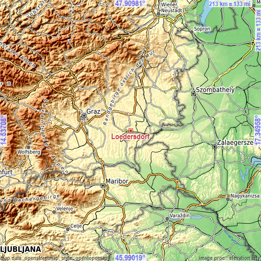 Topographic map of Lödersdorf