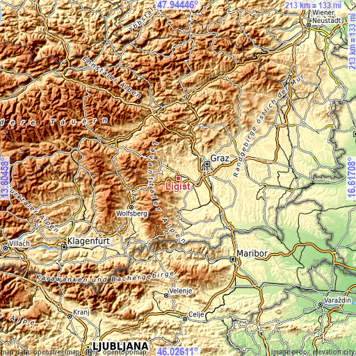 Topographic map of Ligist