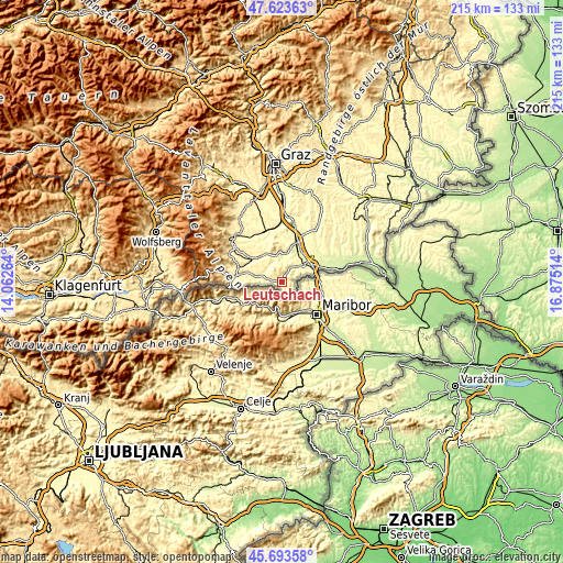 Topographic map of Leutschach