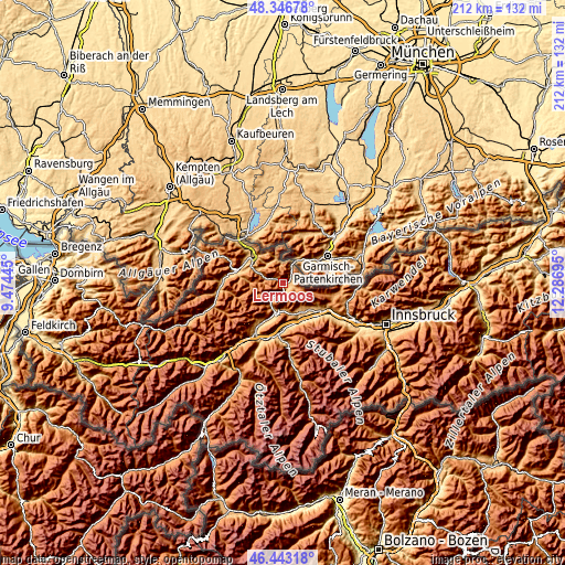 Topographic map of Lermoos