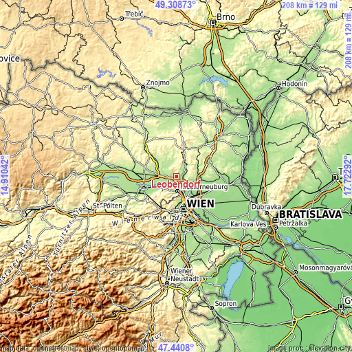 Topographic map of Leobendorf