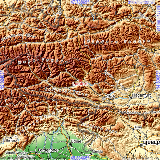 Topographic map of Lendorf