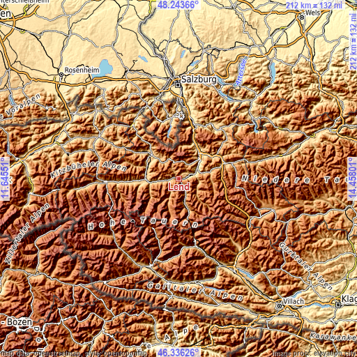 Topographic map of Lend