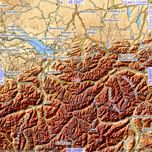 Topographic map of Lech