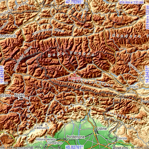 Topographic map of Lavant