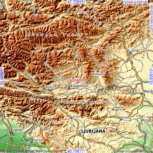 Topographic map of Launsdorf
