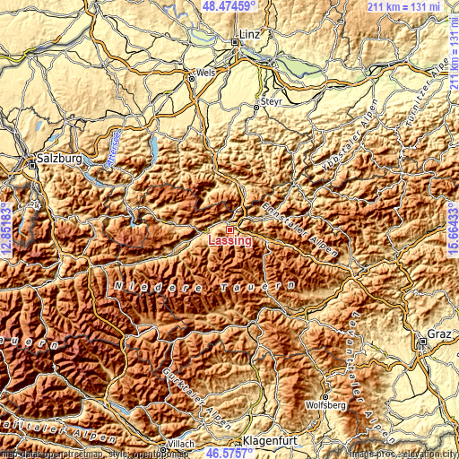 Topographic map of Lassing