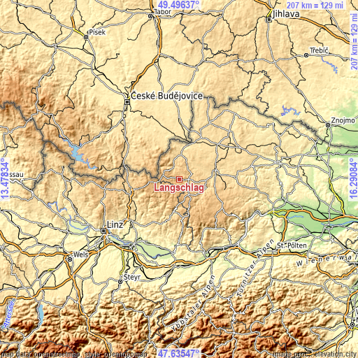 Topographic map of Langschlag