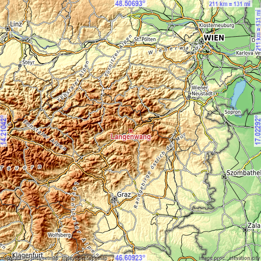 Topographic map of Langenwang