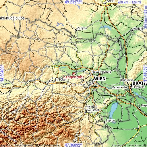 Topographic map of Langenrohr