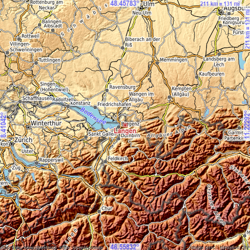 Topographic map of Langen