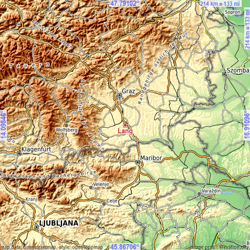 Topographic map of Lang