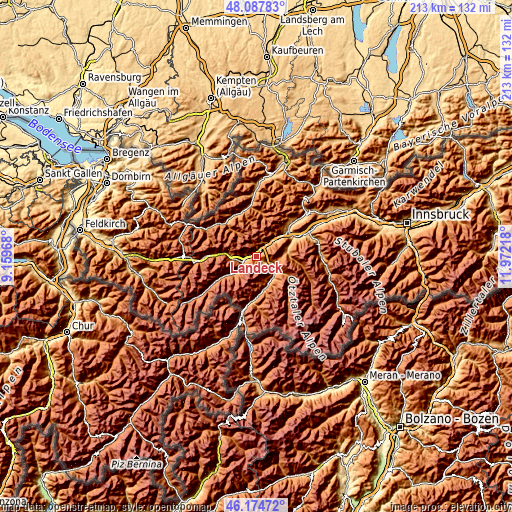 Topographic map of Landeck