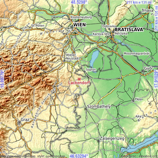 Topographic map of Lackendorf