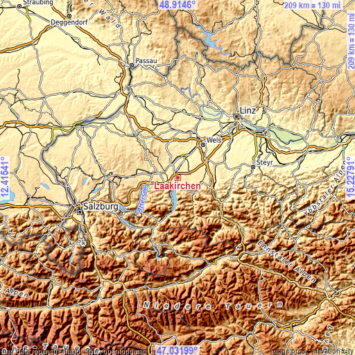 Topographic map of Laakirchen