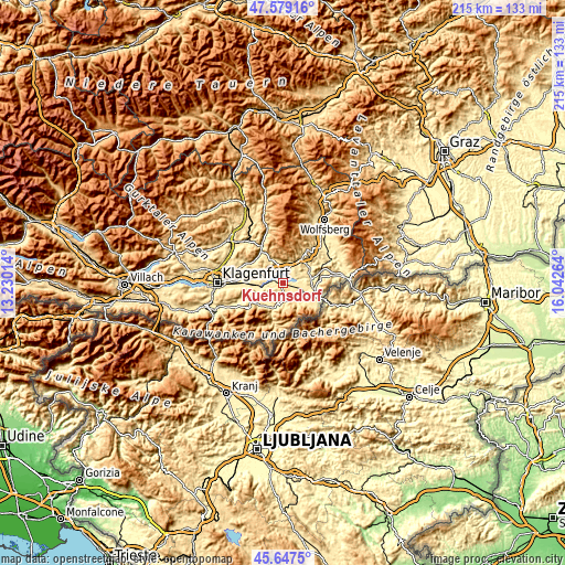 Topographic map of Kühnsdorf