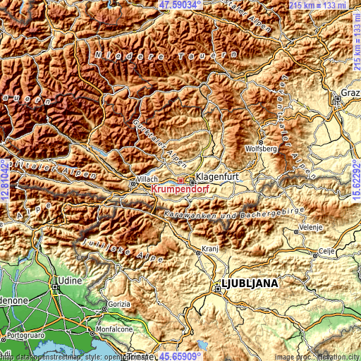 Topographic map of Krumpendorf