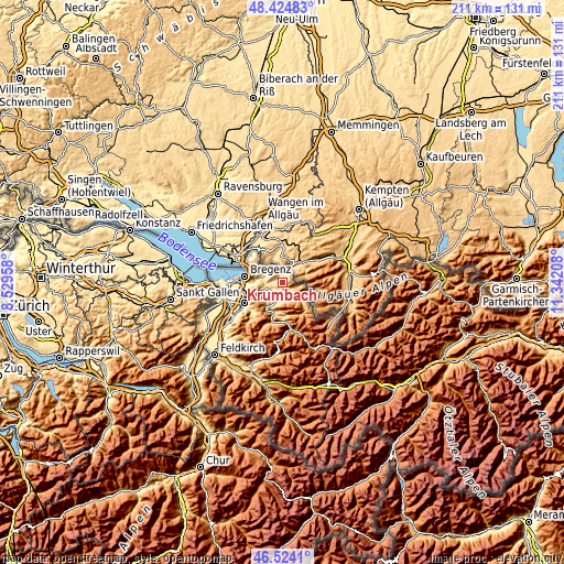 Topographic map of Krumbach