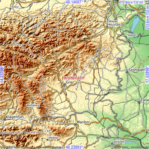 Topographic map of Krottendorf