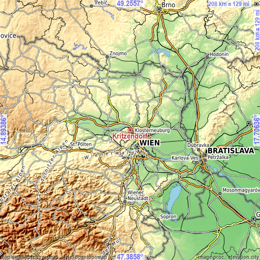Topographic map of Kritzendorf