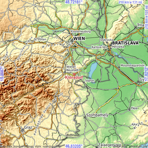 Topographic map of Krensdorf