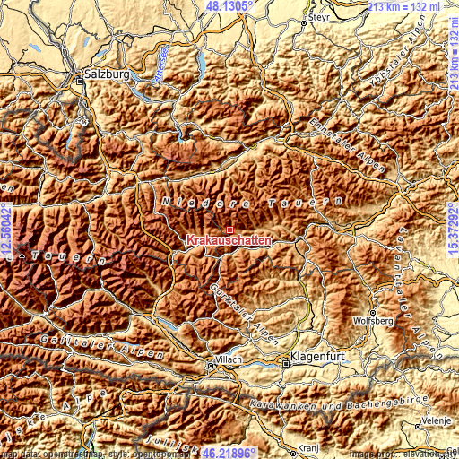 Topographic map of Krakauschatten