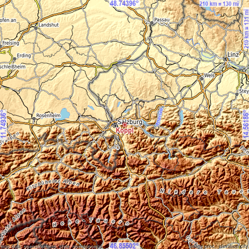 Topographic map of Koppl