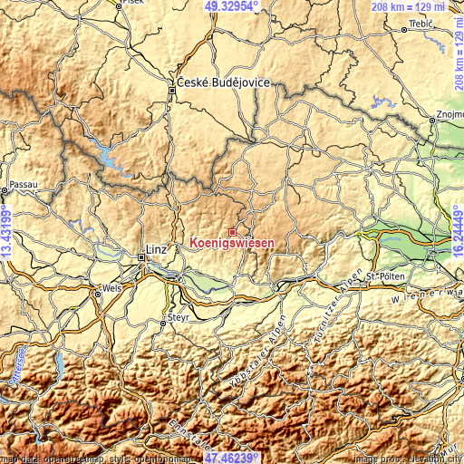 Topographic map of Königswiesen