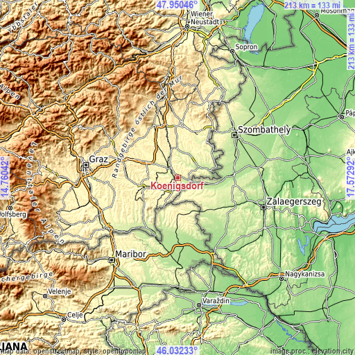 Topographic map of Königsdorf